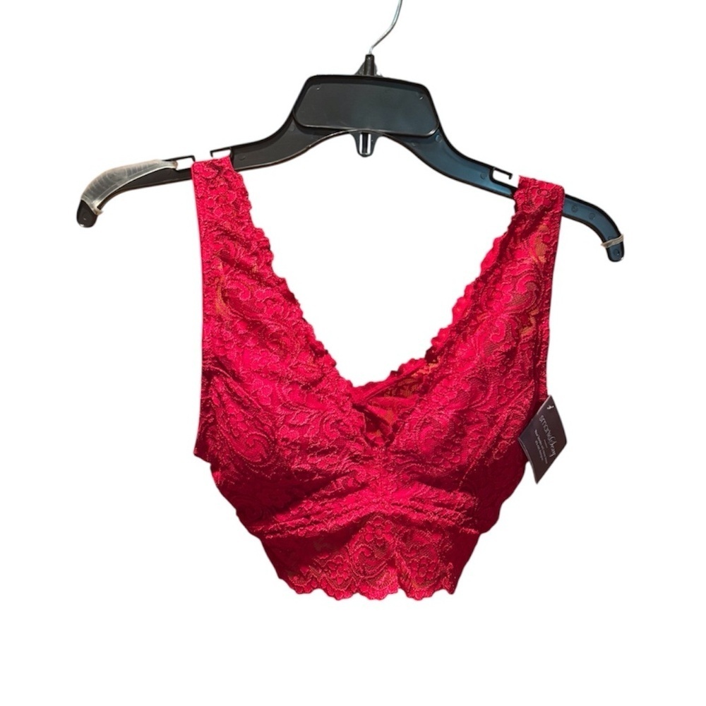 Smart & Sexy Lace Bralette in Red Medium NWT